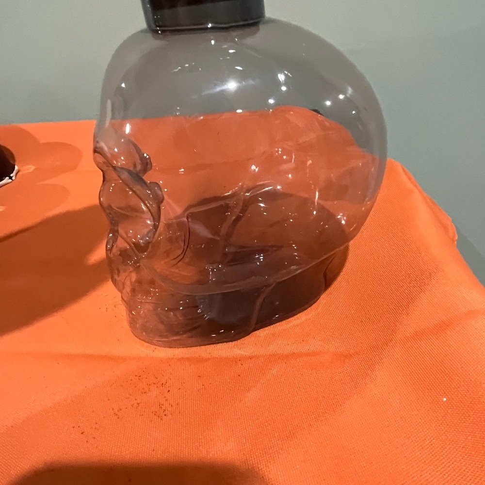6/$25 Mystic Gray & Orange Plastic Skull with Cork Lid Set - Picture 6 of 15